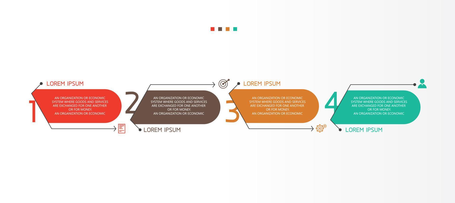 plantilla de etiqueta de infografía vectorial con opciones de icono o infografía de pasos para presentaciones de ideas de negocios que se puede utilizar para gráficos de información, presentaciones, sitios web, banners, medios impresos. vector