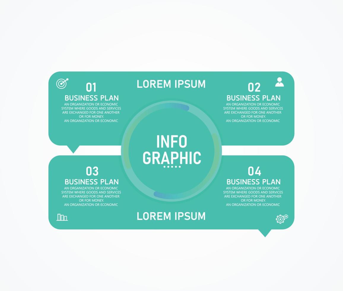 vector infographic label template with icon options or steps infographics for business ideas presentations It can be used for information graphics, presentations, websites, banners, print media.