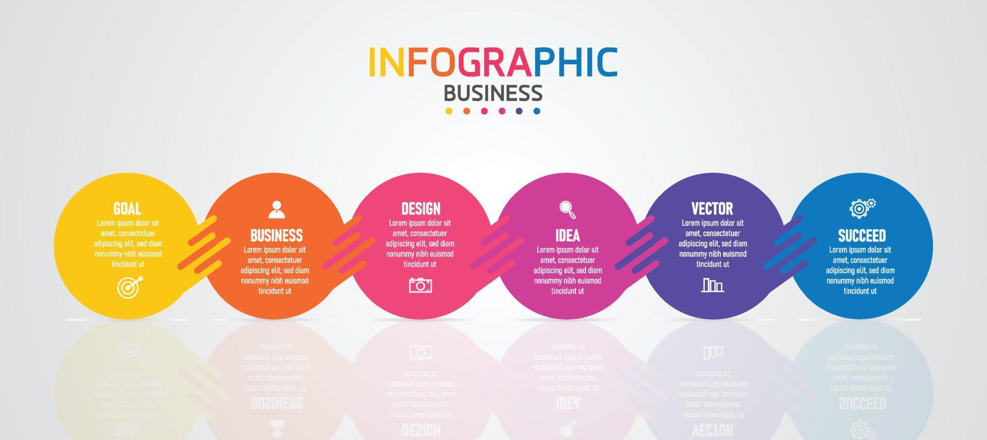 timeline infographic template Presentation business idea with icons, options or steps. infographics for business ideas Can be used for data graphics, flowcharts, websites, banners. vector