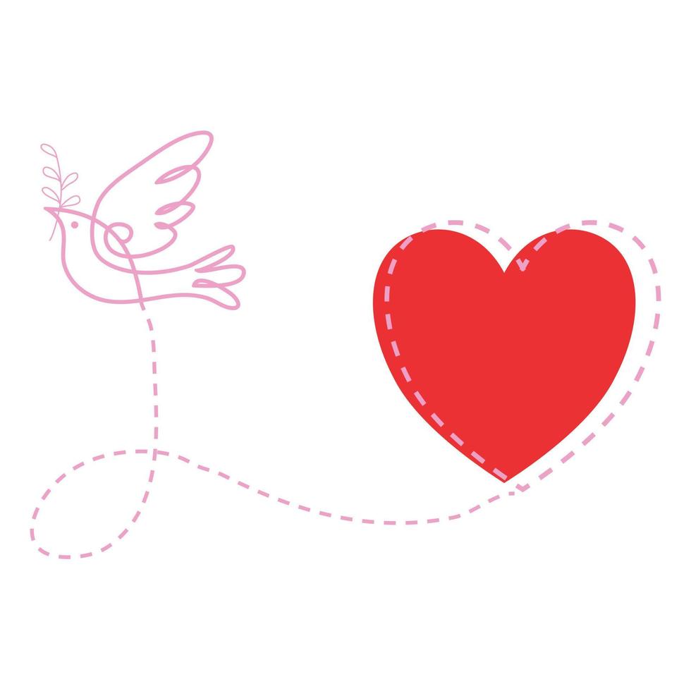 ilustración de un corazón con alas vector