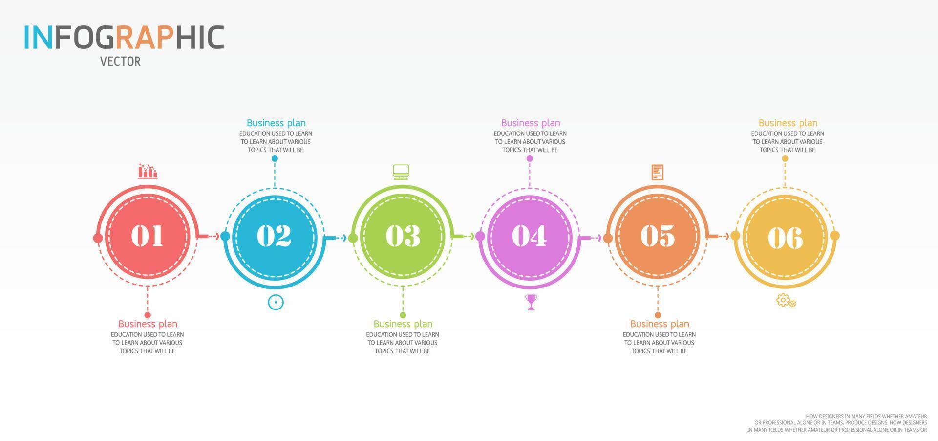 idea de negocio de presentación de plantilla infográfica de línea de tiempo con iconos, opciones o pasos. las infografías para ideas de negocios se pueden usar para gráficos de datos, diagramas de flujo, sitios web, pancartas. vector