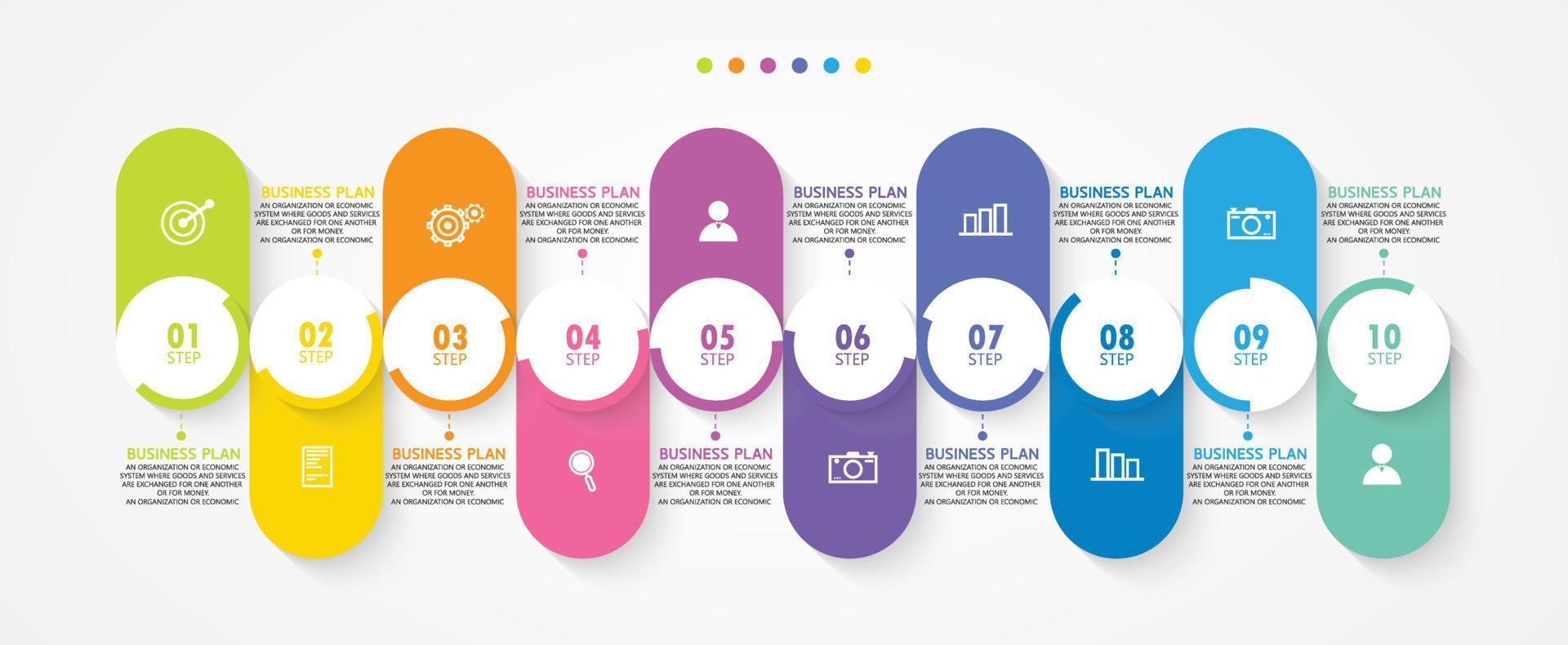 timeline infographic template Presentation business idea with icons, options or steps. infographics for business ideas Can be used for data graphics, flowcharts, websites, banners. vector