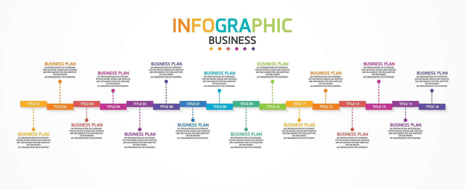 idea de negocio de presentación de plantilla infográfica de línea de tiempo con iconos, opciones o pasos. las infografías para ideas de negocios se pueden usar para gráficos de datos, diagramas de flujo, sitios web, pancartas. vector