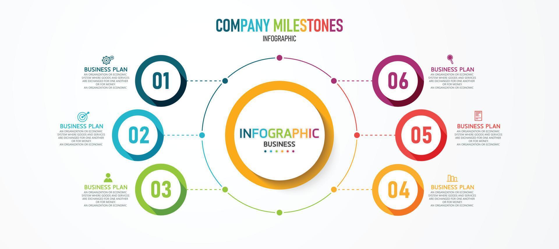 timeline infographic template Presentation business idea with icons, options or steps. infographics for business ideas Can be used for data graphics, flowcharts, websites, banners. vector