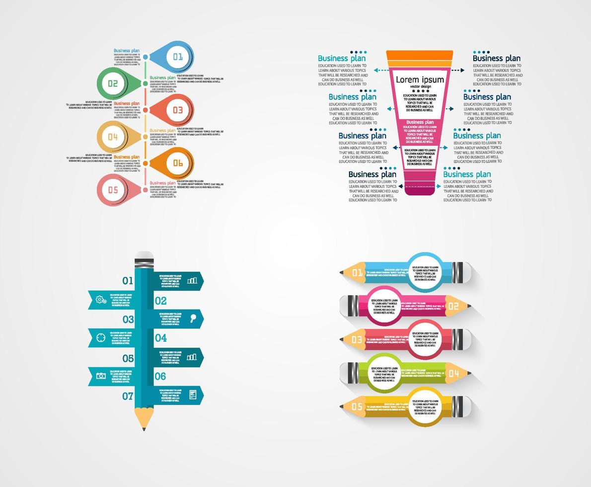 idea de negocio de presentación de plantilla infográfica de línea de tiempo con iconos, opciones o pasos. las infografías para ideas de negocios se pueden usar para gráficos de datos, diagramas de flujo, sitios web, pancartas. vector