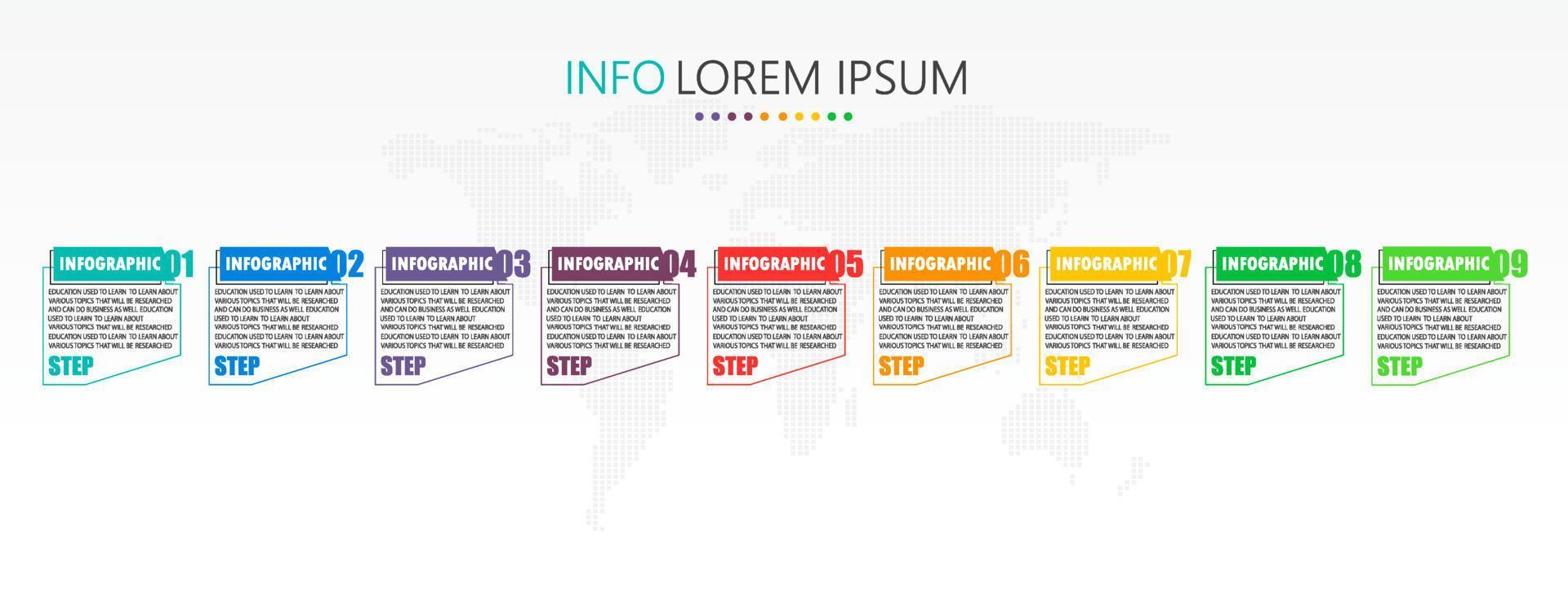 idea de negocio de presentación de plantilla infográfica de línea de tiempo con iconos, opciones o pasos. las infografías para ideas de negocios se pueden usar para gráficos de datos, diagramas de flujo, sitios web, pancartas. vector