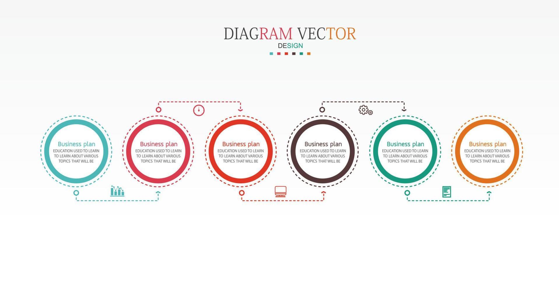 idea de negocio de presentación de plantilla infográfica de línea de tiempo con iconos, opciones o pasos. las infografías para ideas de negocios se pueden usar para gráficos de datos, diagramas de flujo, sitios web, pancartas. vector