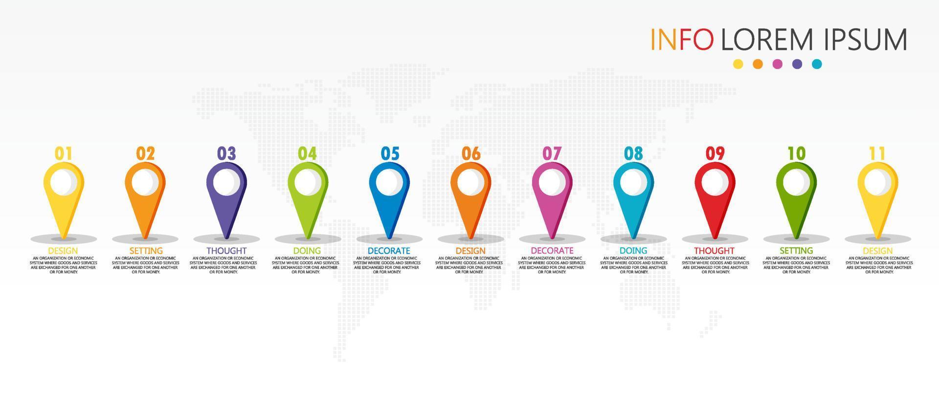 timeline infographic template Presentation business idea with icons, options or steps. infographics for business ideas Can be used for data graphics, flowcharts, websites, banners. vector