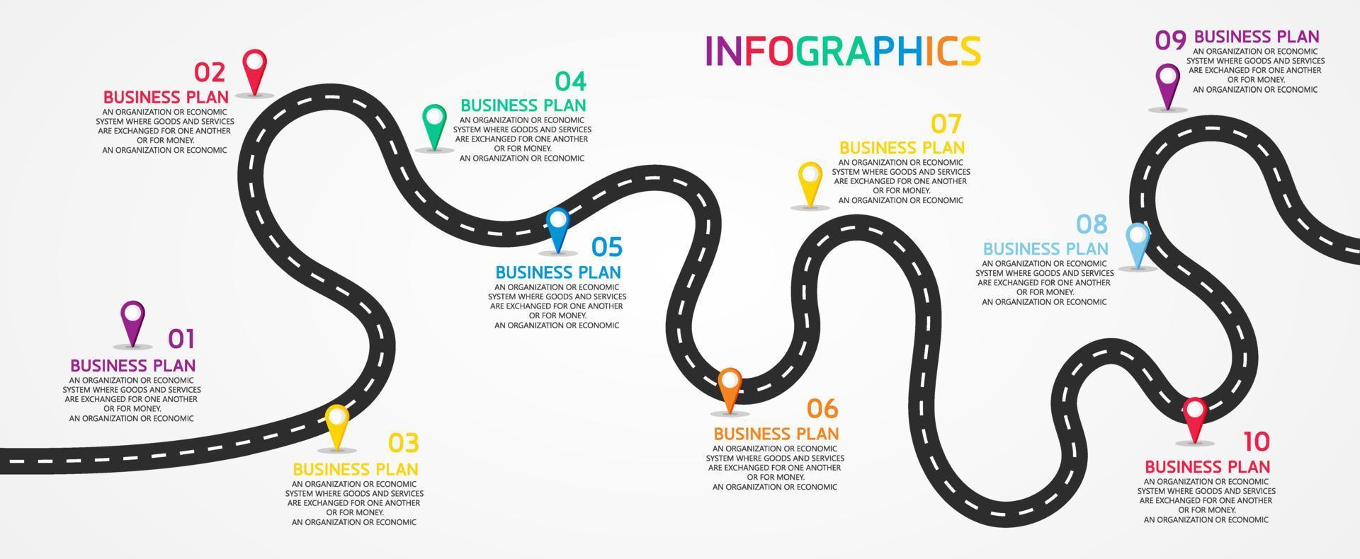 idea de negocio de presentación de plantilla infográfica de línea de tiempo con iconos, opciones o pasos. las infografías para ideas de negocios se pueden usar para gráficos de datos, diagramas de flujo, sitios web, pancartas. vector