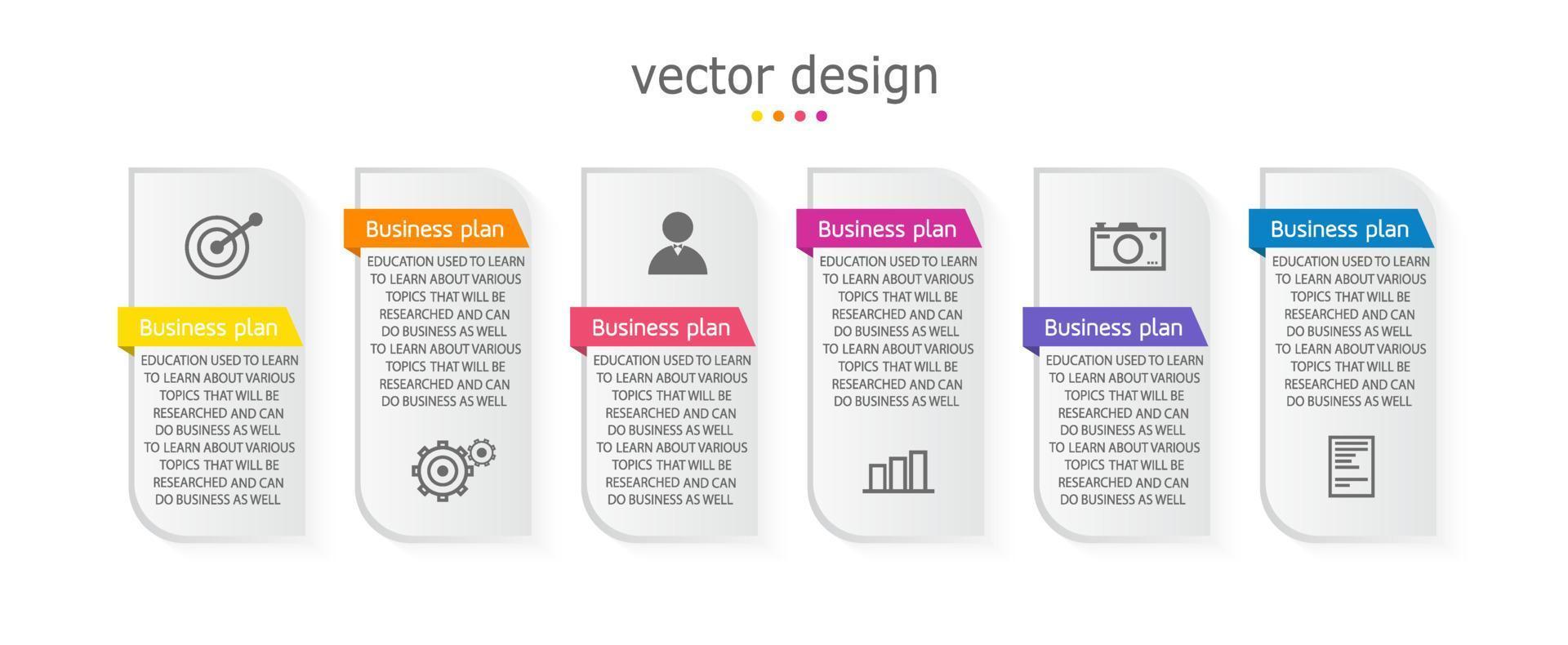 idea de negocio de presentación de plantilla infográfica de línea de tiempo con iconos, opciones o pasos. las infografías para ideas de negocios se pueden usar para gráficos de datos, diagramas de flujo, sitios web, pancartas. vector