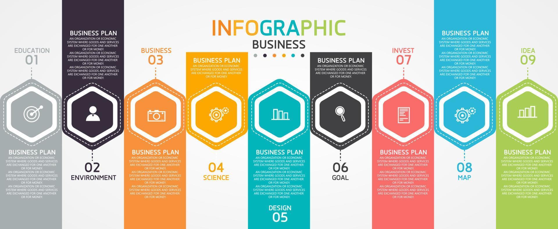 timeline infographic template Presentation business idea with icons, options or steps. infographics for business ideas Can be used for data graphics, flowcharts, websites, banners. vector