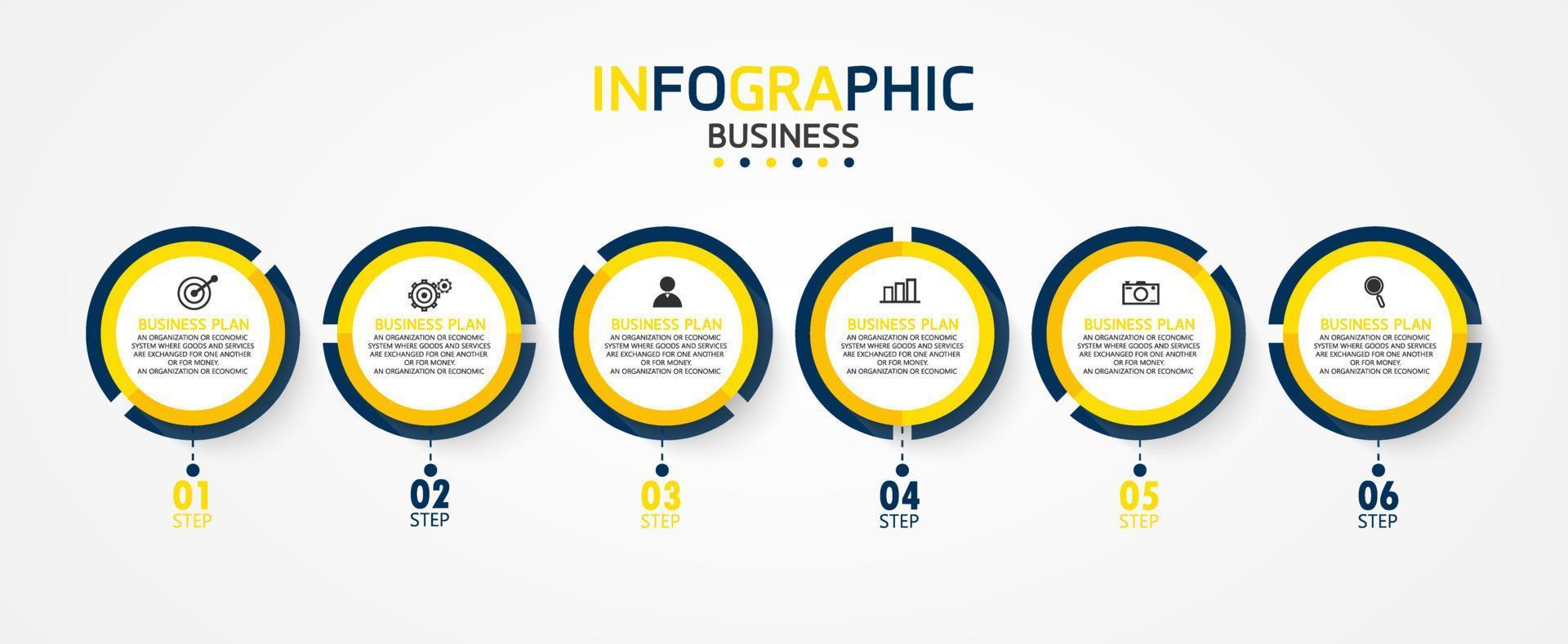 timeline infographic template Presentation business idea with icons, options or steps. infographics for business ideas Can be used for data graphics, flowcharts, websites, banners. vector