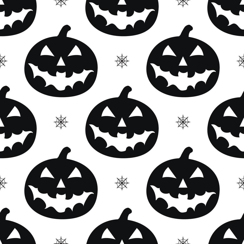 halloween pattern with pumpkins, web on white background vector