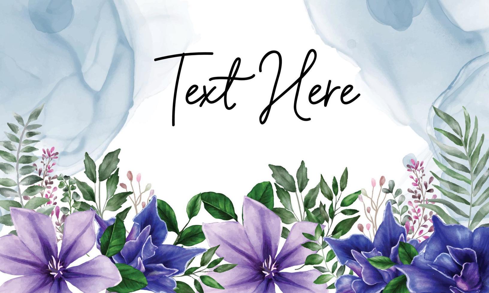 Romantic floral background with blue flower ornament vector