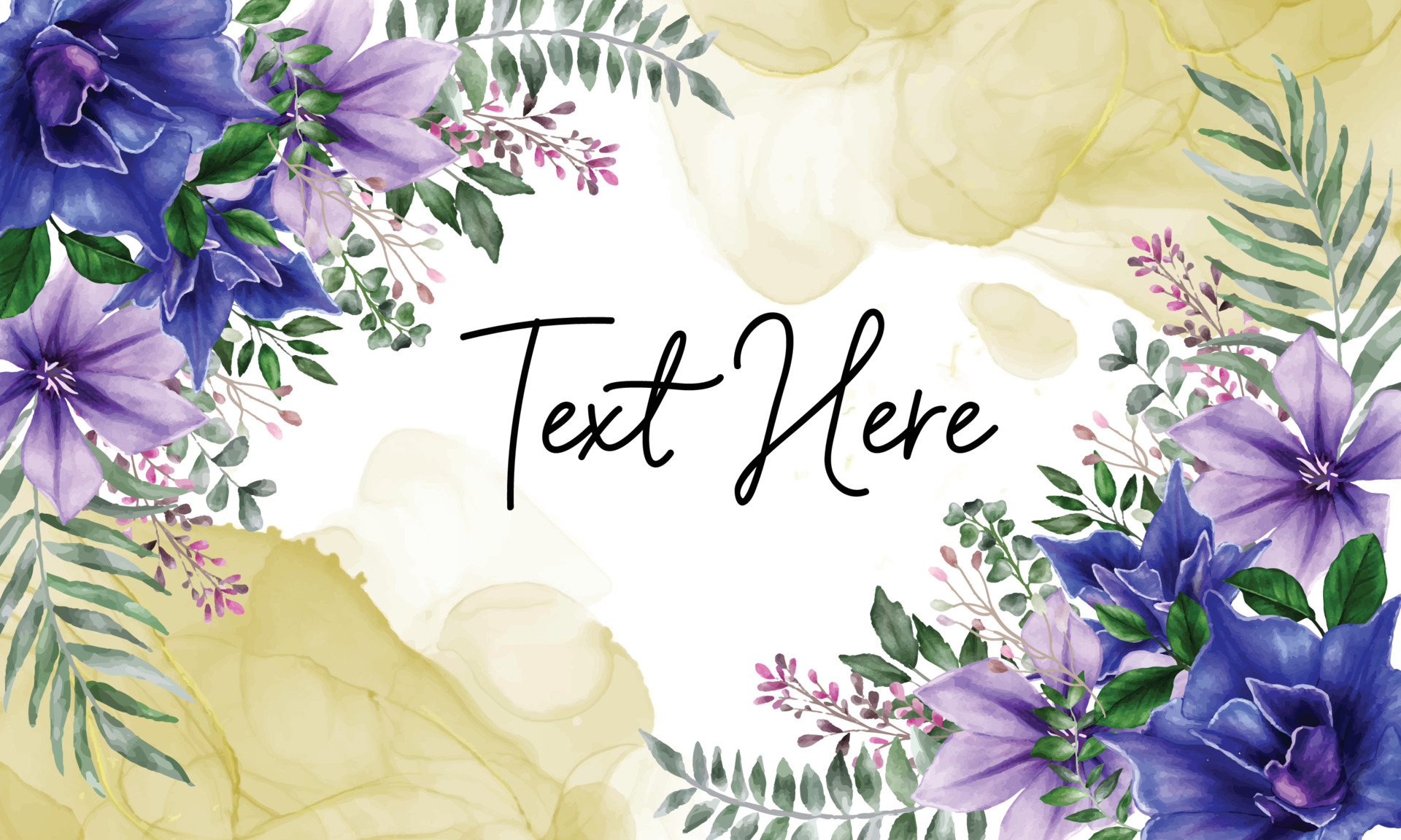 Romantic floral background with blue flower ornament 5560379 Vector Art
