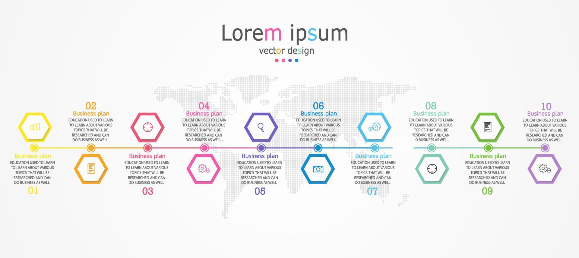 timeline infographic template Presentation business idea with icons, options or steps. infographics for business ideas Can be used for data graphics, flowcharts, websites, banners. vector