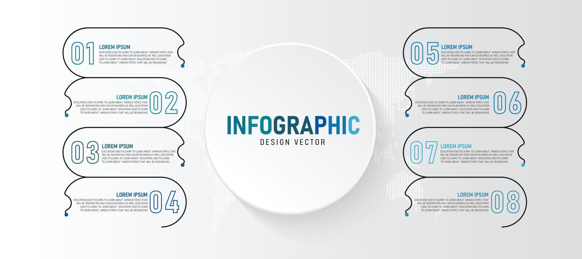 idea de negocio de presentación de plantilla infográfica de línea de tiempo con iconos, opciones o pasos. las infografías para ideas de negocios se pueden usar para gráficos de datos, diagramas de flujo, sitios web, pancartas. vector