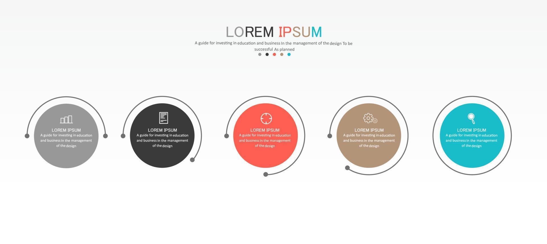 idea de negocio de presentación de plantilla infográfica de línea de tiempo con iconos, opciones o pasos. las infografías para ideas de negocios se pueden usar para gráficos de datos, diagramas de flujo, sitios web, pancartas. vector