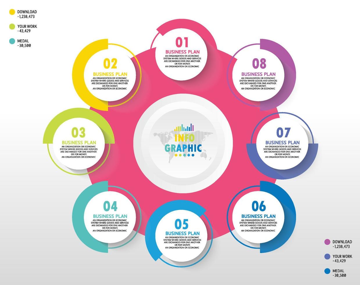 idea de negocio de presentación de plantilla infográfica de línea de tiempo con iconos, opciones o pasos. las infografías para ideas de negocios se pueden usar para gráficos de datos, diagramas de flujo, sitios web, pancartas. vector