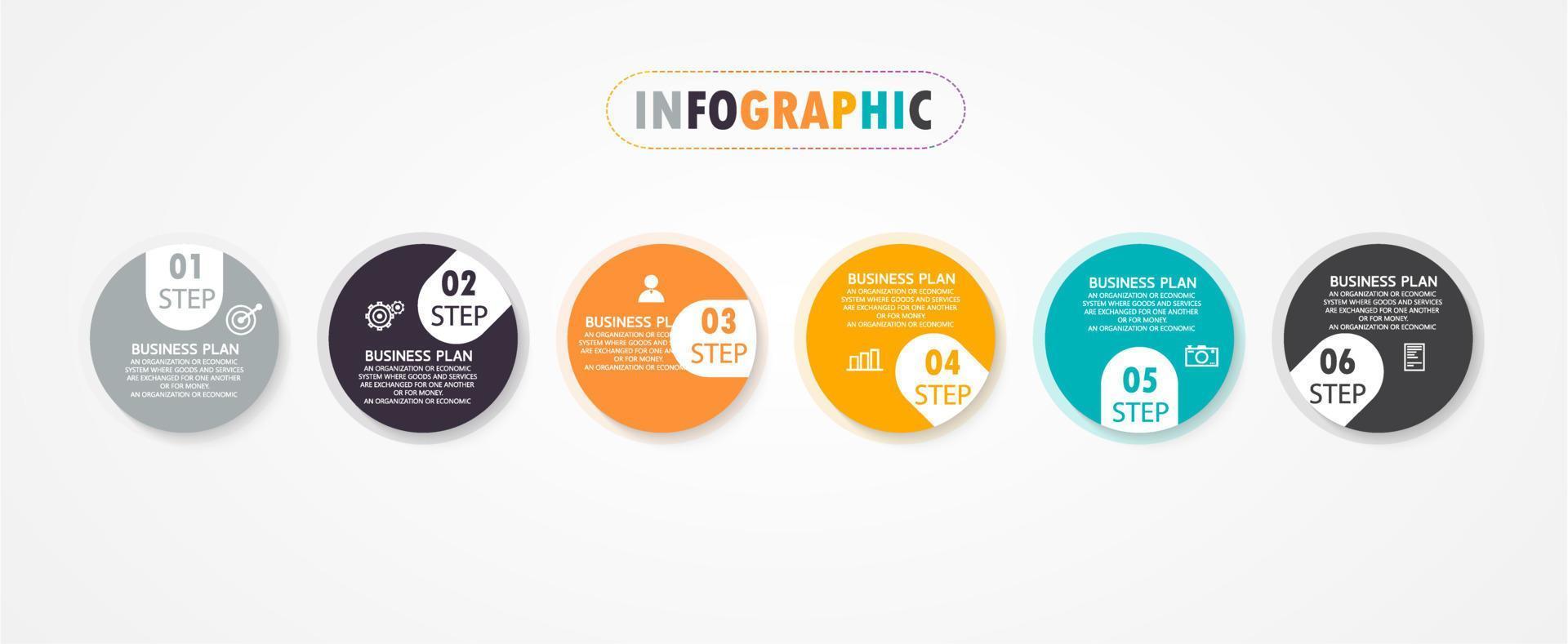 plantilla de etiqueta de infografía vectorial con opciones de icono o infografía de pasos para presentaciones de ideas de negocios que se puede utilizar para gráficos de información, presentaciones, sitios web, banners, medios impresos. vector