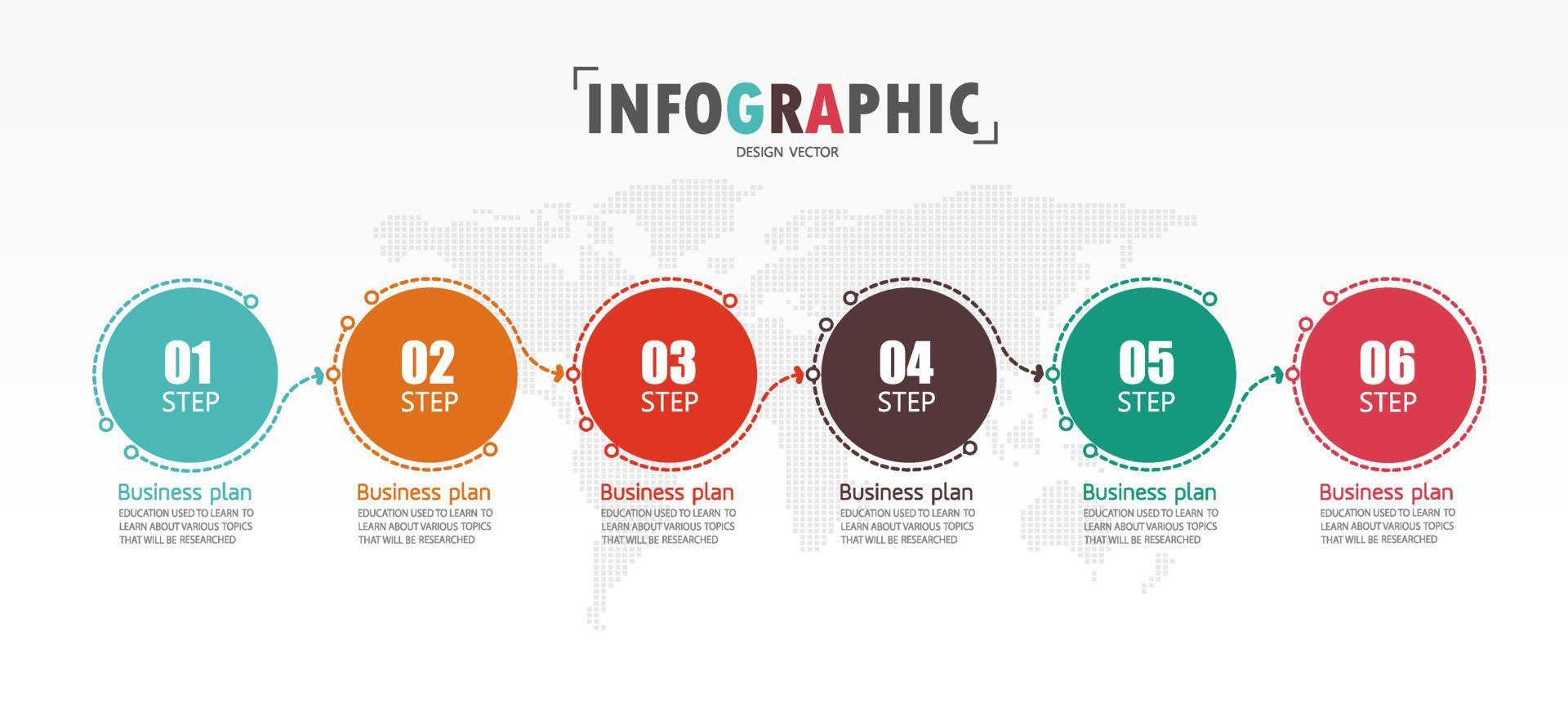 idea de negocio de presentación de plantilla infográfica de línea de tiempo con iconos, opciones o pasos. las infografías para ideas de negocios se pueden usar para gráficos de datos, diagramas de flujo, sitios web, pancartas. vector