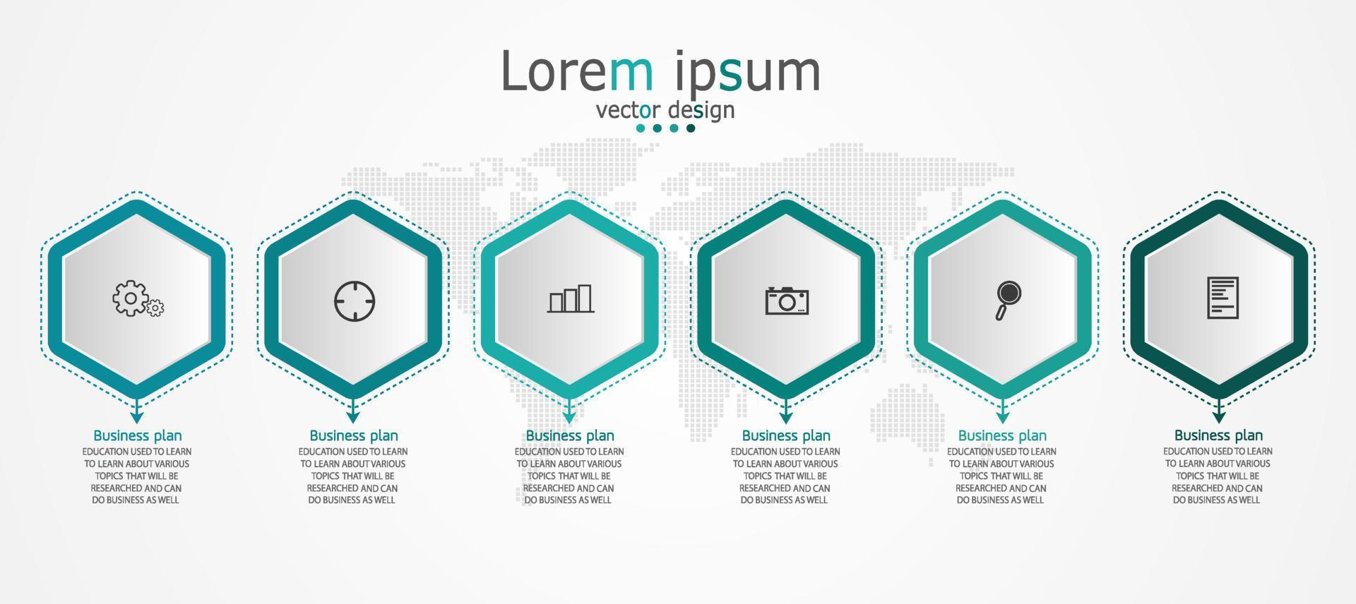 idea de negocio de presentación de plantilla infográfica de línea de tiempo con iconos, opciones o pasos. las infografías para ideas de negocios se pueden usar para gráficos de datos, diagramas de flujo, sitios web, pancartas. vector