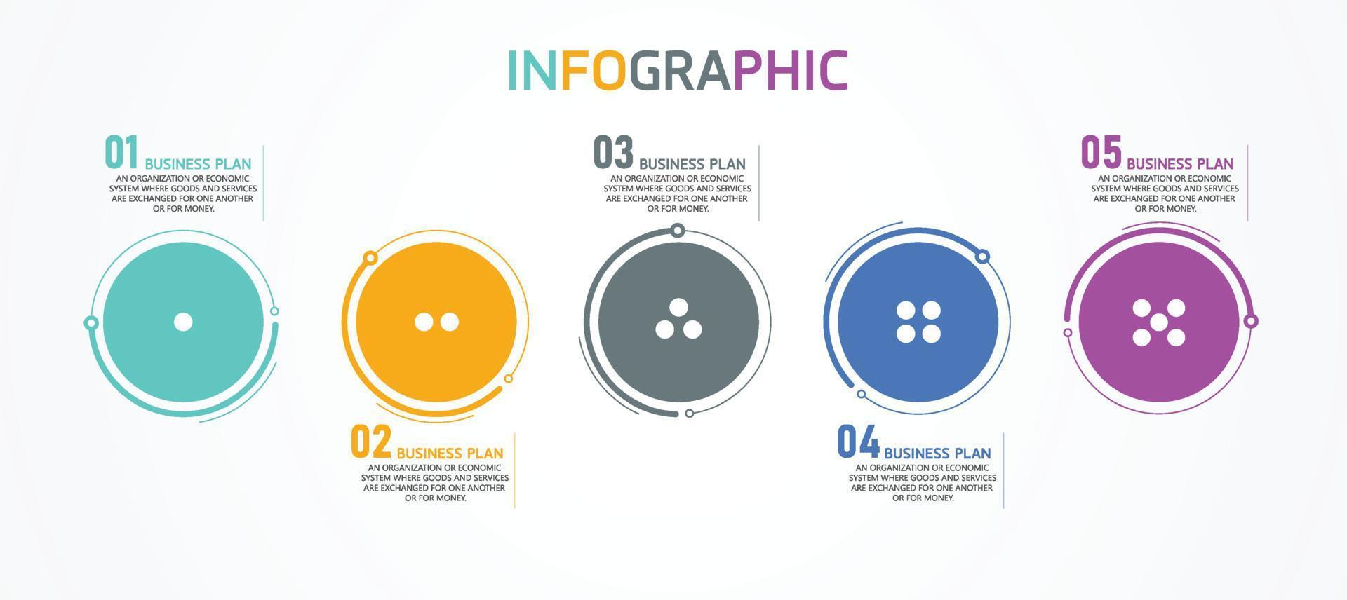 idea de negocio de presentación de plantilla infográfica de línea de tiempo con iconos, opciones o pasos. las infografías para ideas de negocios se pueden usar para gráficos de datos, diagramas de flujo, sitios web, pancartas. vector