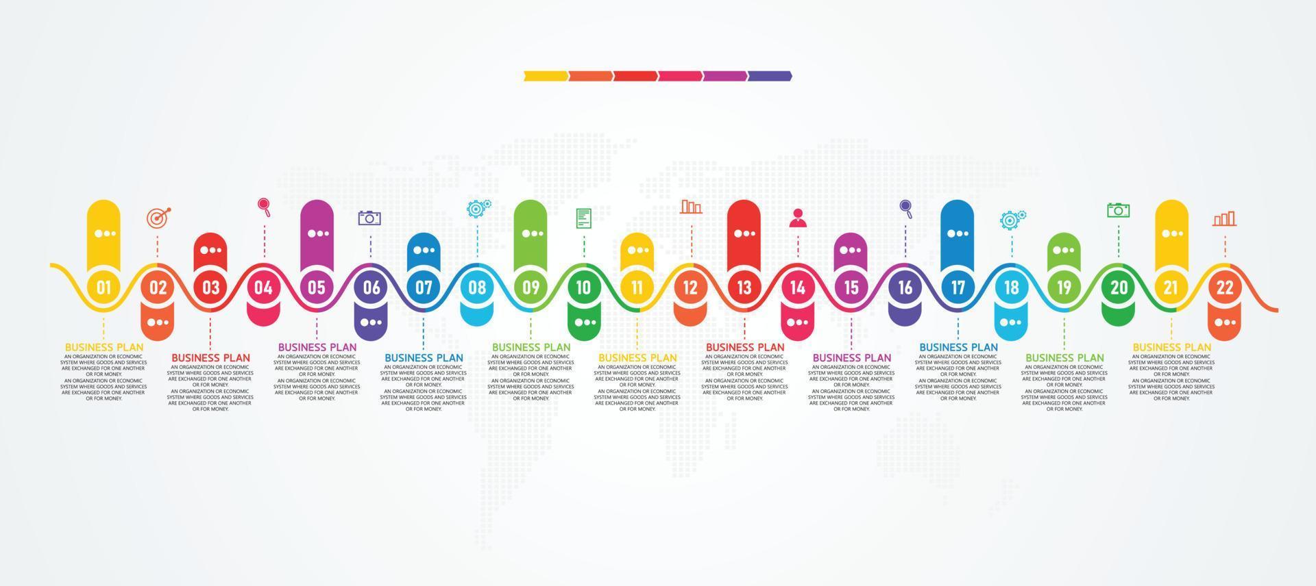 timeline infographic template Presentation business idea with icons, options or steps. infographics for business ideas Can be used for data graphics, flowcharts, websites, banners. vector