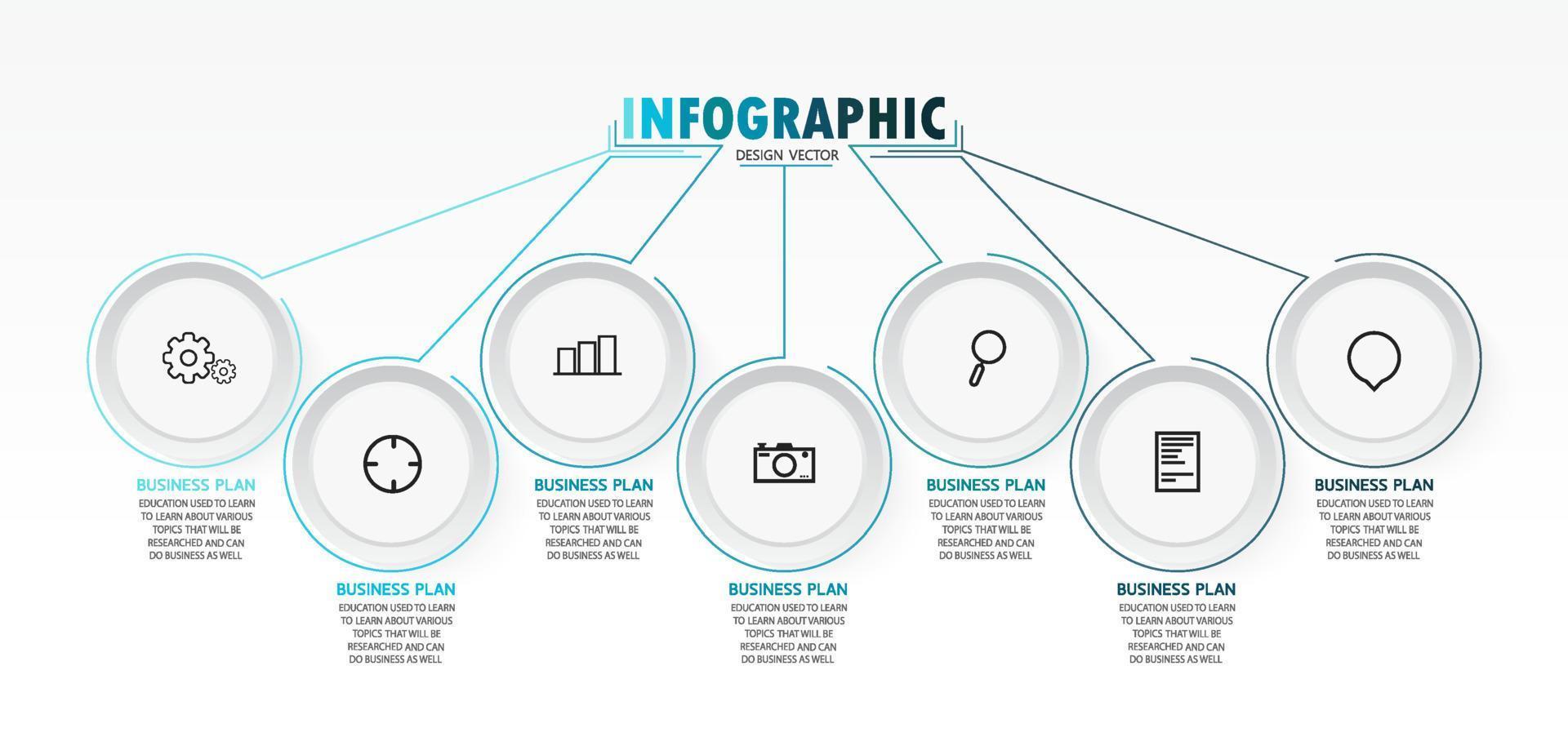 timeline infographic template Presentation business idea with icons, options or steps. infographics for business ideas Can be used for data graphics, flowcharts, websites, banners. vector