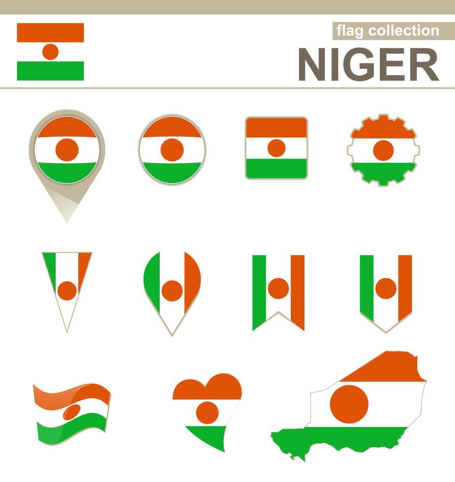 Niger Flag Collection vector