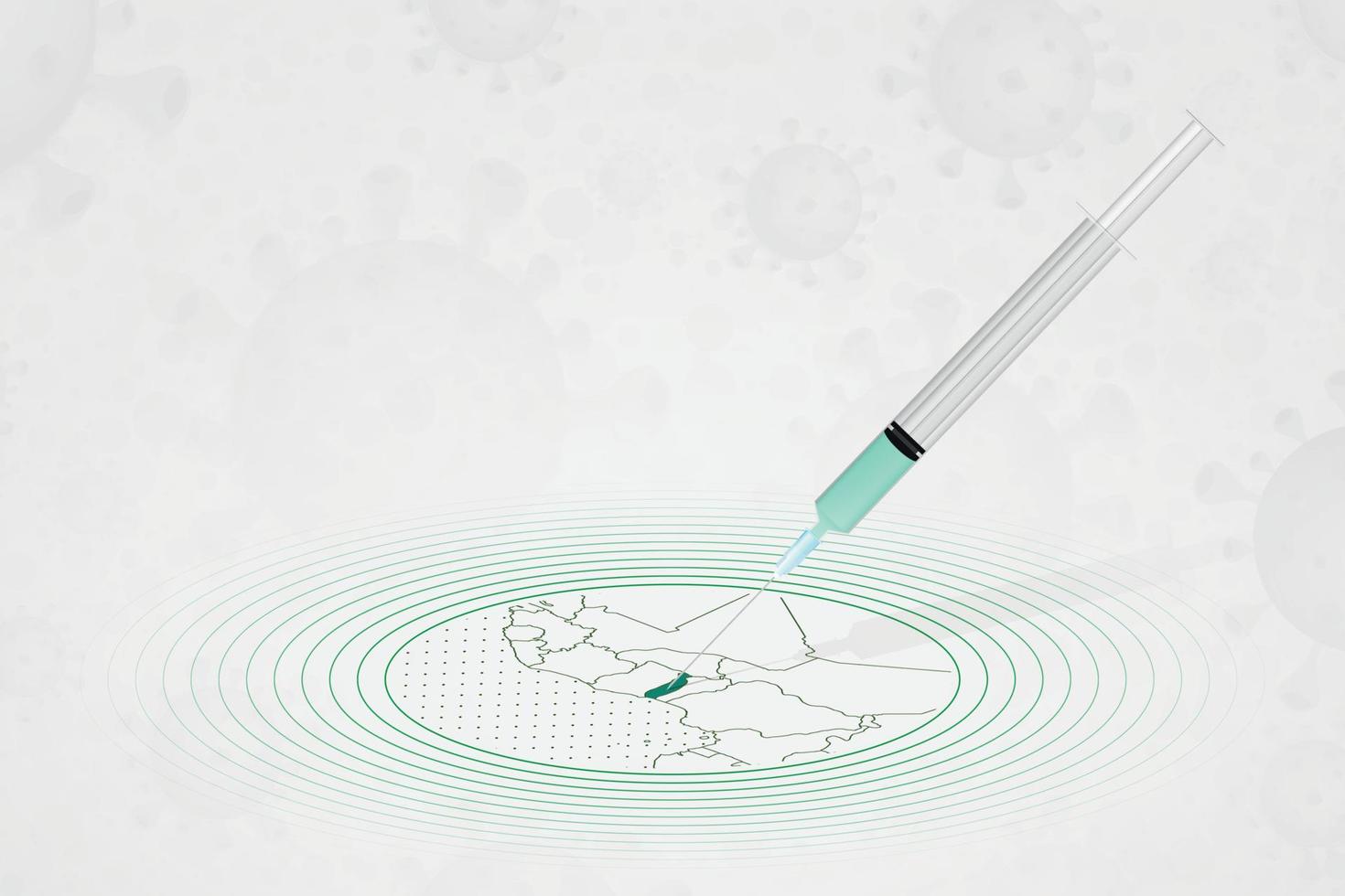 Togo vaccination concept, vaccine injection in map of Togo. Vaccine and vaccination against coronavirus, COVID-19. vector