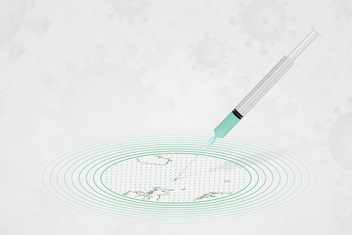 Faroe Islands vaccination concept, vaccine injection in map of Faroe Islands. Vaccine and vaccination against coronavirus, COVID-19. vector