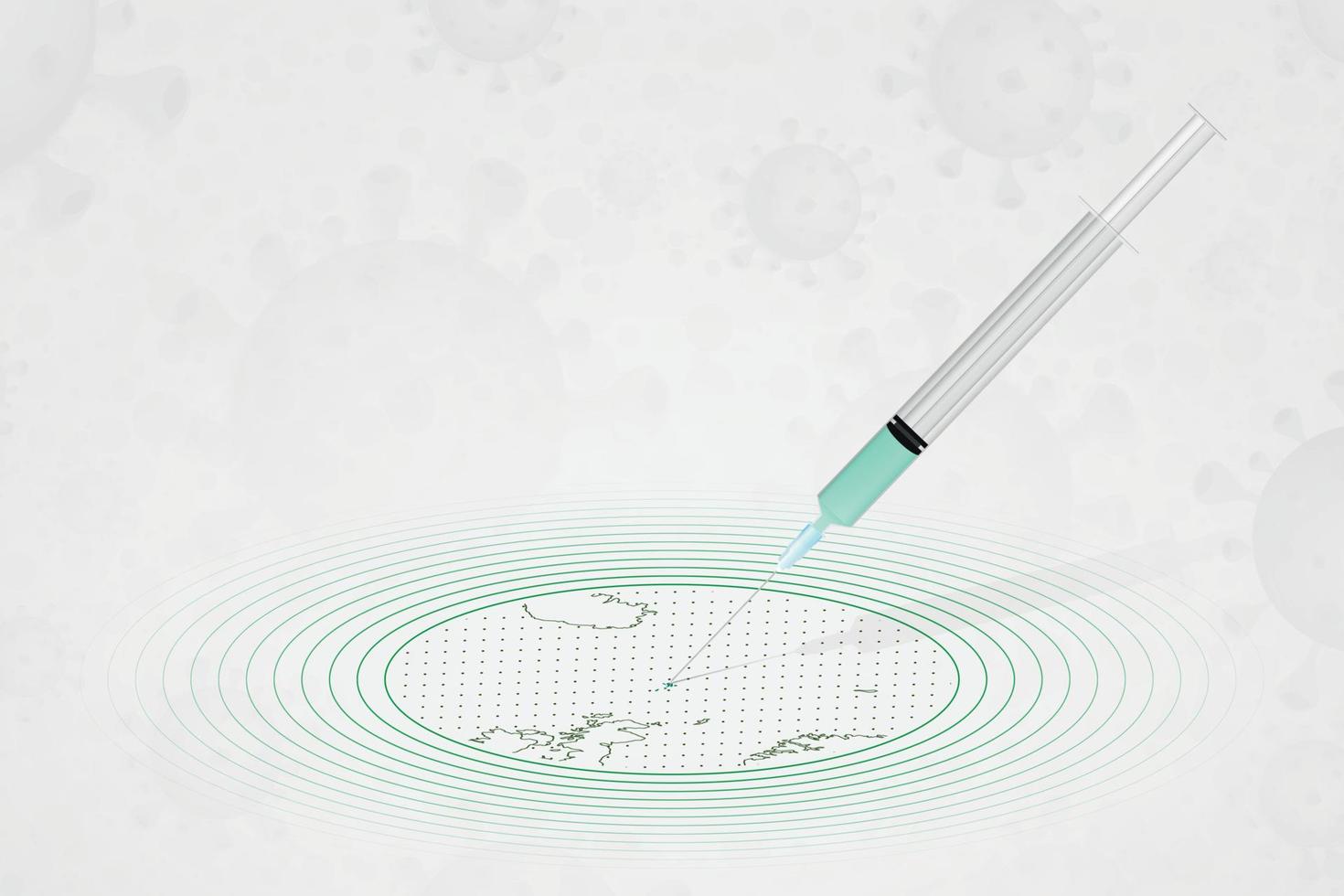 concepto de vacunación de las islas feroe, inyección de vacuna en el mapa de las islas feroe. vacuna y vacunación contra el coronavirus, covid-19. vector