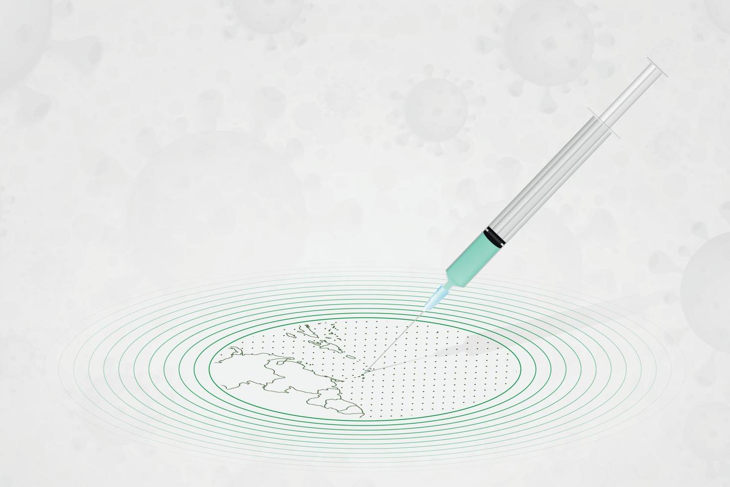 Dominica vaccination concept, vaccine injection in map of Dominica. Vaccine and vaccination against coronavirus, COVID-19. vector