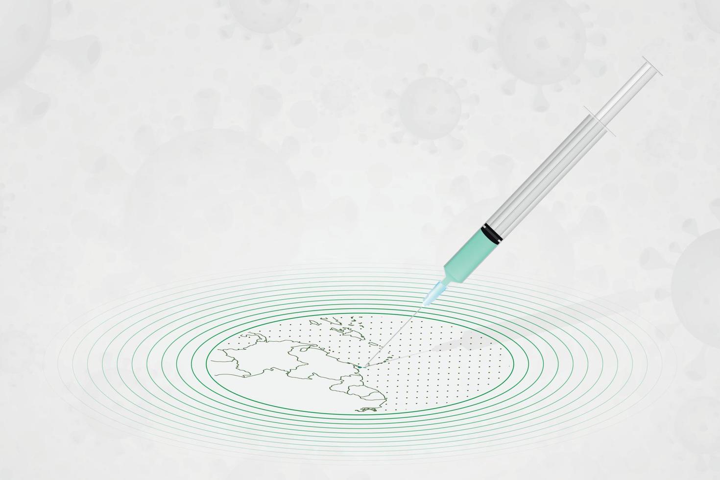 concepto de vacunación de trinidad y tobago, inyección de vacuna en el mapa de trinidad y tobago. vacuna y vacunación contra el coronavirus, covid-19. vector