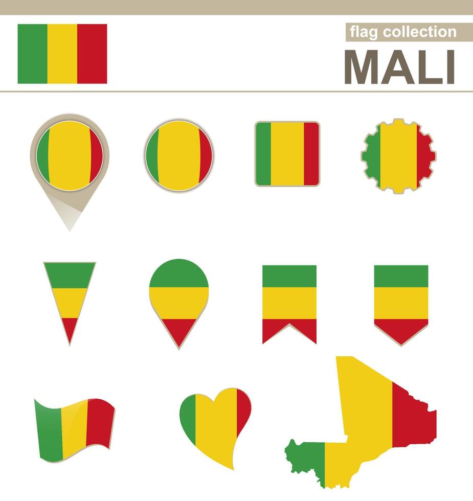 Mali Flag Collection vector