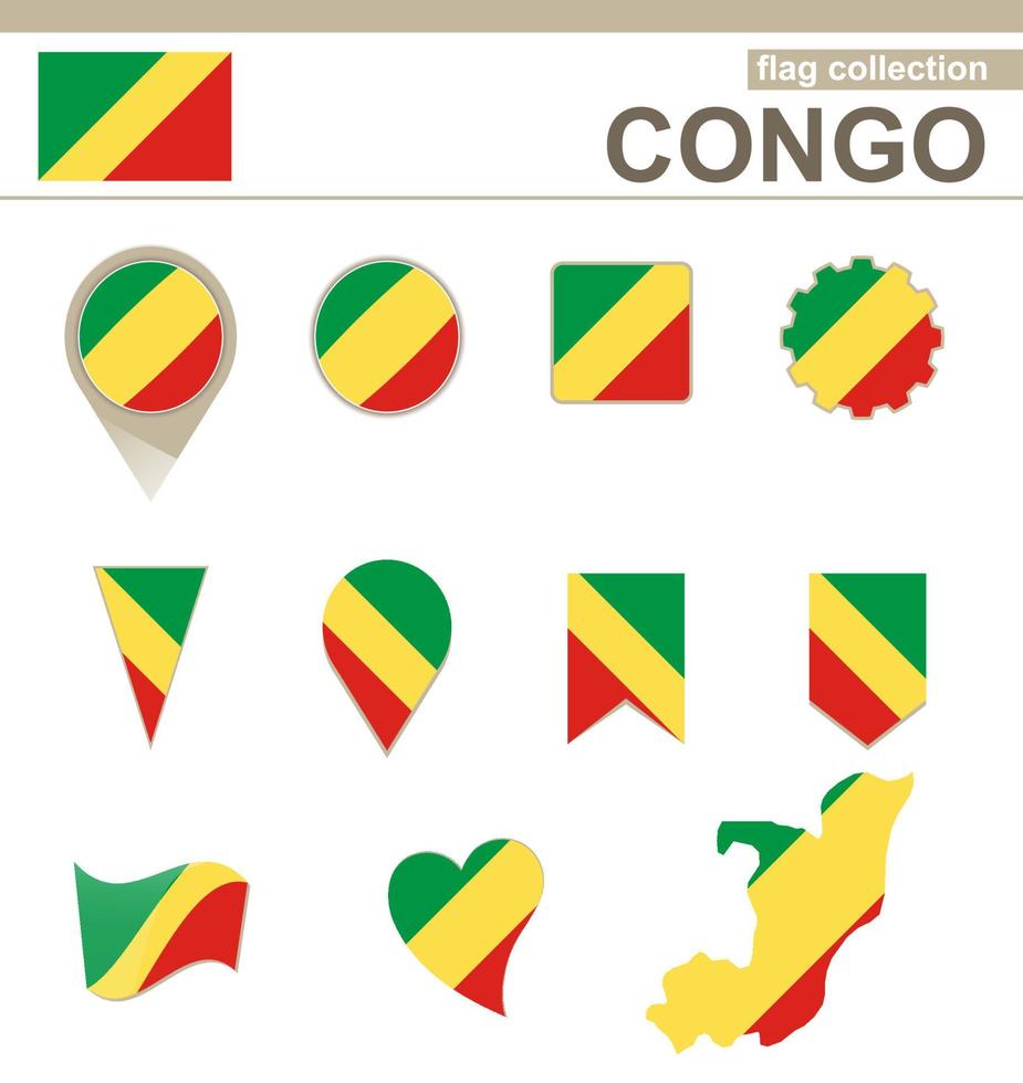 Congo Flag Collection vector