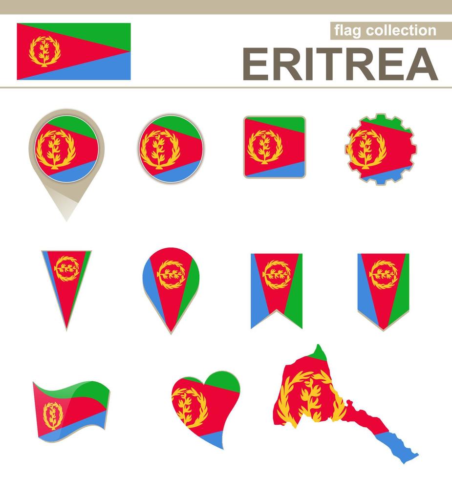 colección de banderas de eritrea vector