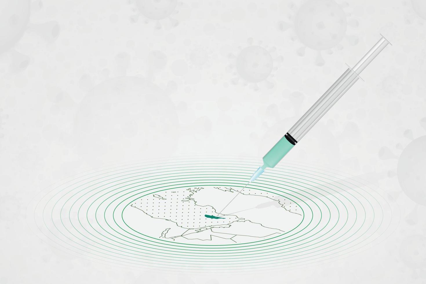 concepto de vacunación de chipre, inyección de vacuna en el mapa de chipre. vacuna y vacunación contra el coronavirus, covid-19. vector