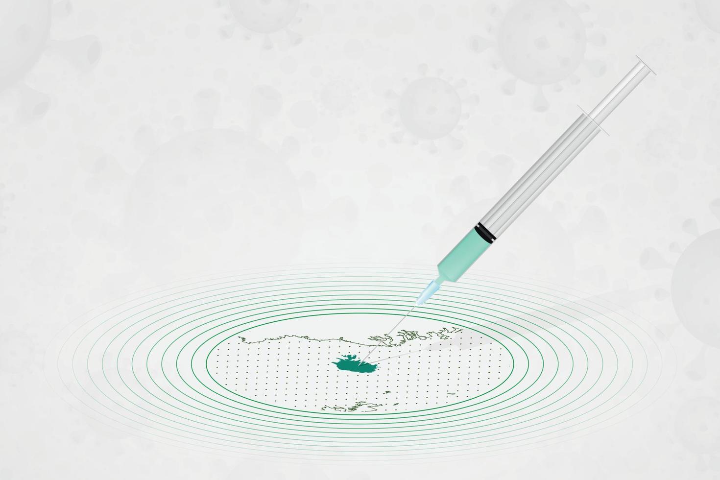 Iceland vaccination concept, vaccine injection in map of Iceland. Vaccine and vaccination against coronavirus, COVID-19. vector