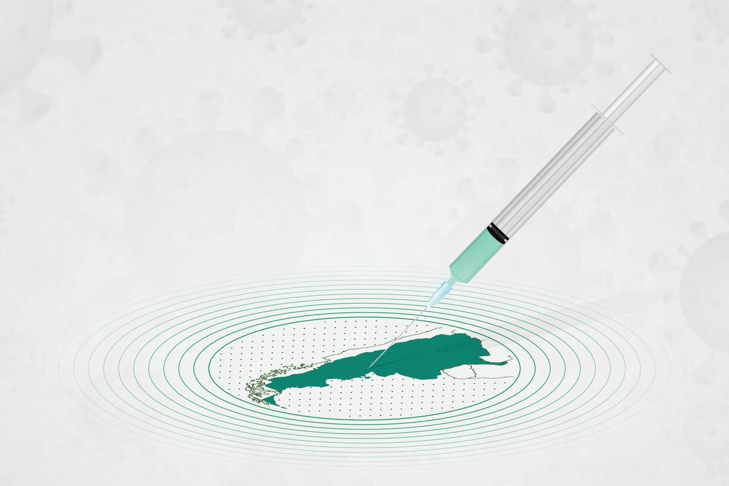 concepto de vacunación argentina, inyección de vacuna en el mapa de argentina. vacuna y vacunación contra el coronavirus, covid-19. vector