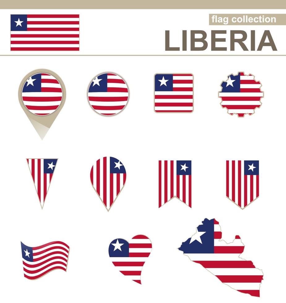 colección de banderas de liberia vector