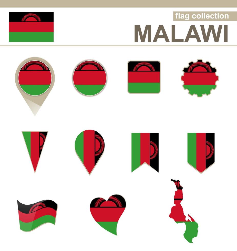 Malawi Flag Collection vector