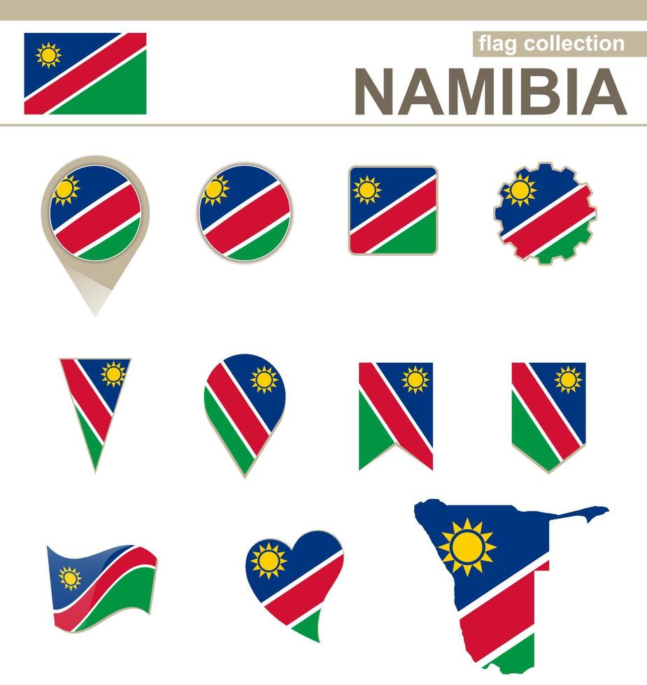 Namibia Flag Collection vector