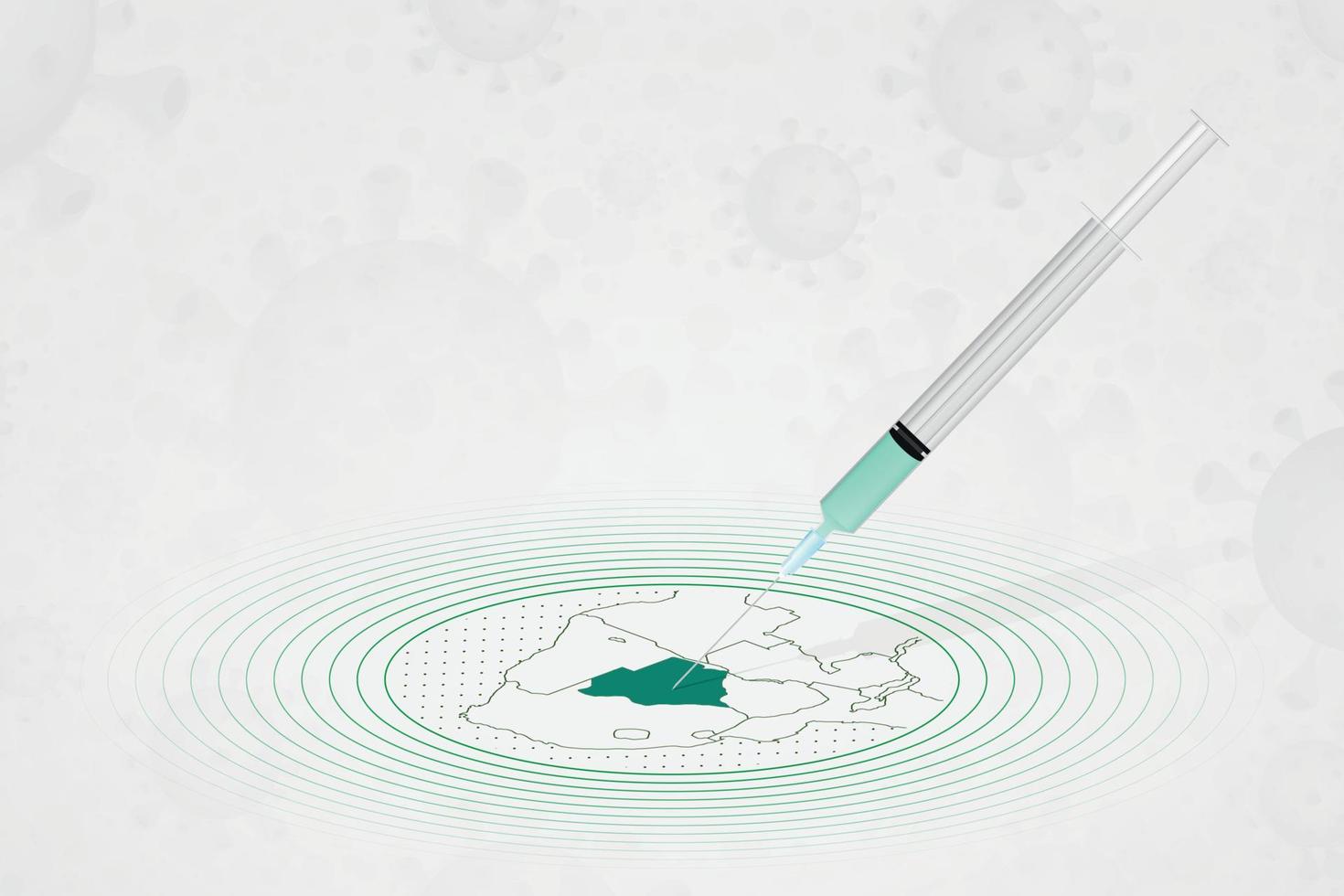Botswana vaccination concept, vaccine injection in map of Botswana. Vaccine and vaccination against coronavirus, COVID-19. vector