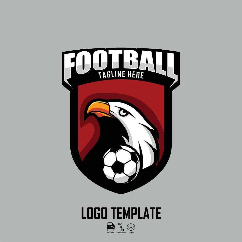 FOOTBALL LOGO TEMPLATE WITH A GRAY BACKGROUND.eps vector