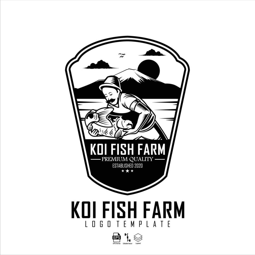 plantilla de logotipo de granja koi.eps vector