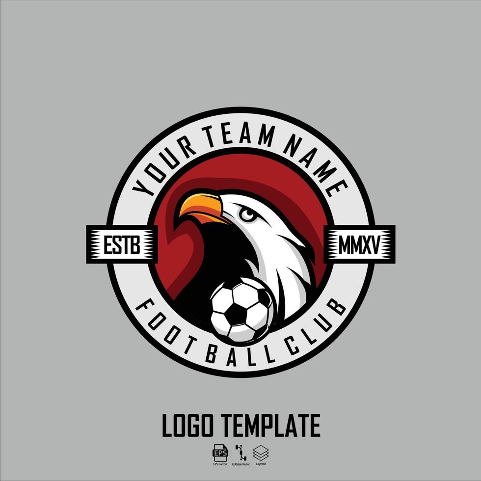 plantilla de logotipo de fútbol con fondo gris, formato listo eps 10.eps vector