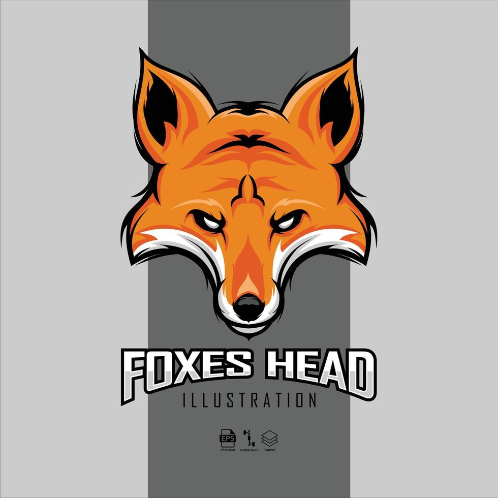 FOXES HEAD ILLUSTRATION WITH A GRAY BACKGROUND READY FORMAT EPS 10.eps vector