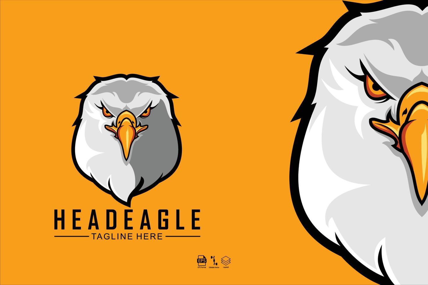 cabeza, águila, ilustración, con, un, amarillo, background.eps vector